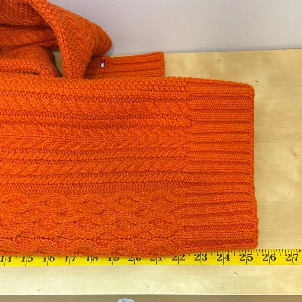 Tommy Hilfiger Vibrant Orange wool roll neck Turtleneck Sweater - Picture 10 of 11